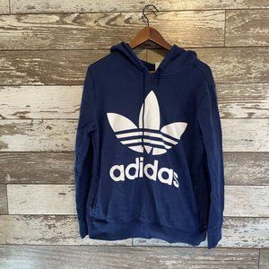 Adidas Athletic Blue Fleece Large Graphic Hoodie